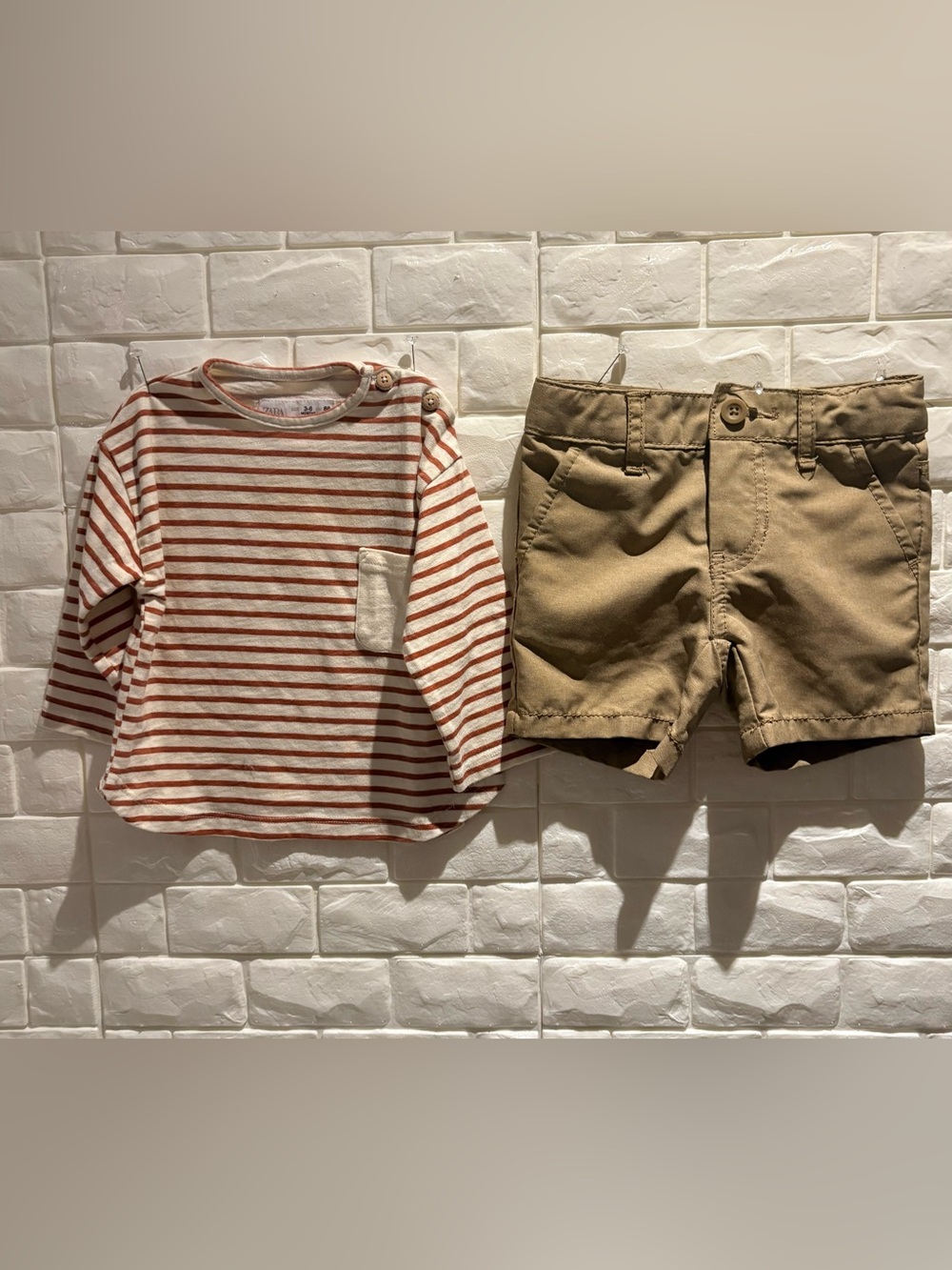 Zara and cat and jack baby outfit pocket shirt